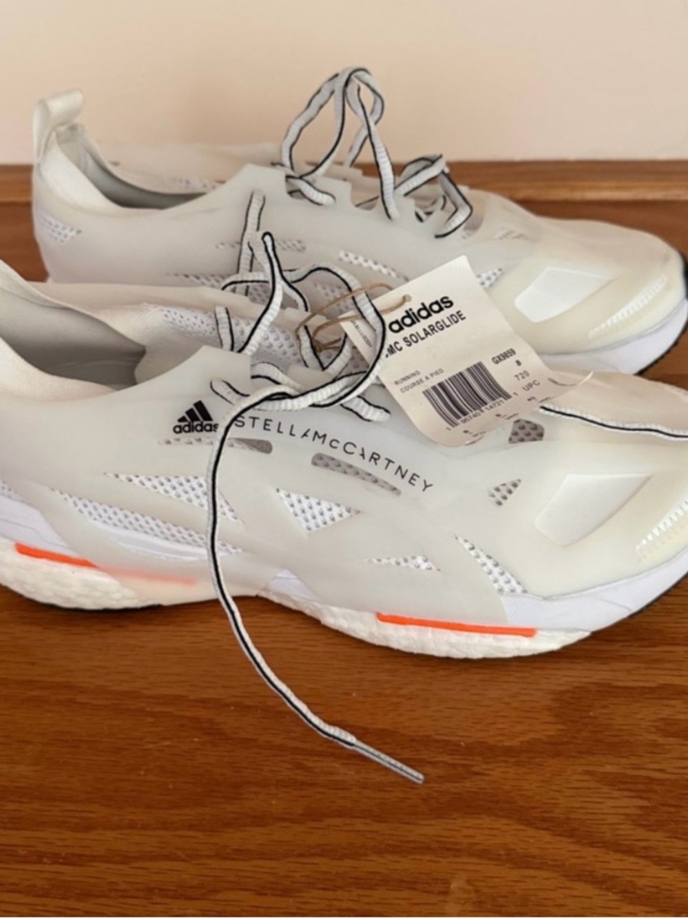 adidas White Sneakers with Orange Accent - Stella McCartney